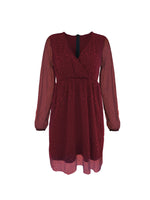 Sparkling Surplice Balloon Sleeve Mini Dress - Ladyez