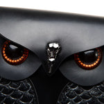 Owl Design Leather Crossbody Bag