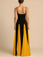 Two-Tone Flowing Maxi Dress