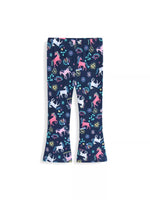 Children's Unicorn Print Flare Leggings