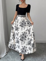 Floral Print Square Neck Maxi Dress