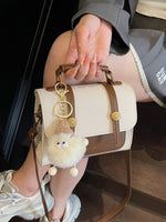 Vintage Style Flap Crossbody Bag with Charm