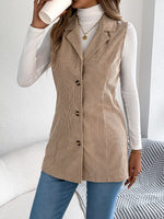 Button-Front Longline Vest Coat