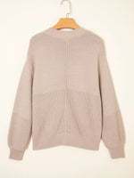 Texture Knitted Dropped Shoulder Sweater