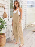 V-Neck Spaghetti Strap Jumpsuit - Ladyez