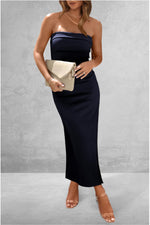 Slit Tube Midi Dress - Ladyez
