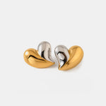 Heart Shape Stainless Steel Stud Earrings