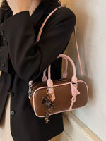 Barrel Crossbody Bag with Key Charm