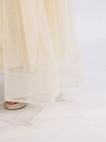 Contrast Flower Sleeveless Tulle Maxi Dress