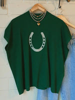 Horseshoe Graphic Short Sleeve Sweater