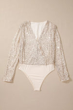 Sparkling Sequin Long Sleeve Bodysuit