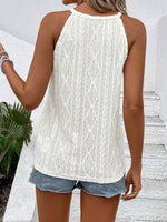 Textured Round Neck Tank - Ladyez
