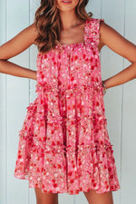Floral Print Ruffle Tiered Mini Dress