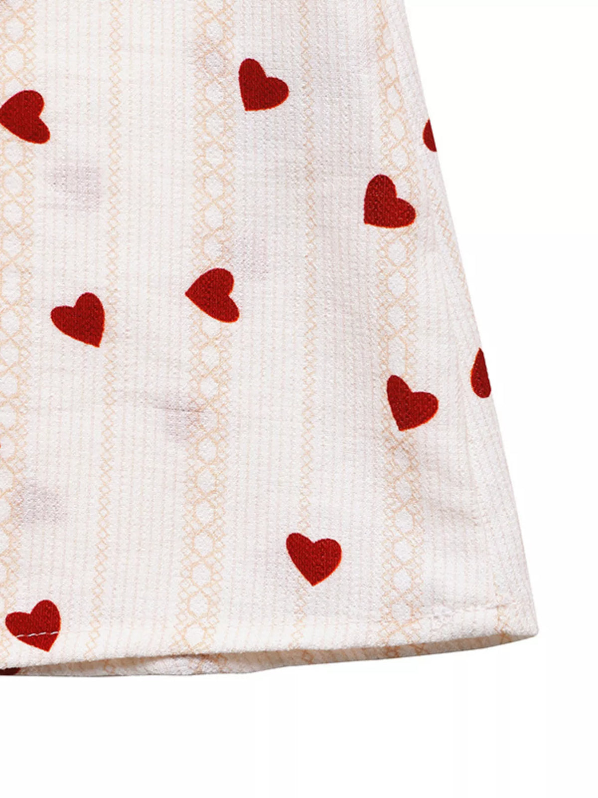 Heart Print Tie Shoulder A-Line Mini Dress