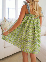 Printed Tie Shoulder Mini Cami Dress - Ladyez