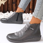 Round Toe Platform Boots - Ladyez