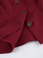 Button Up Peplum Blazer & Skirt Set