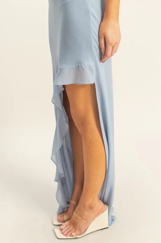 HYFVE Chiffon Ruffle Trim Midi Dress - Ladyez
