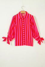 Stripe Puff Sleeve Blouse