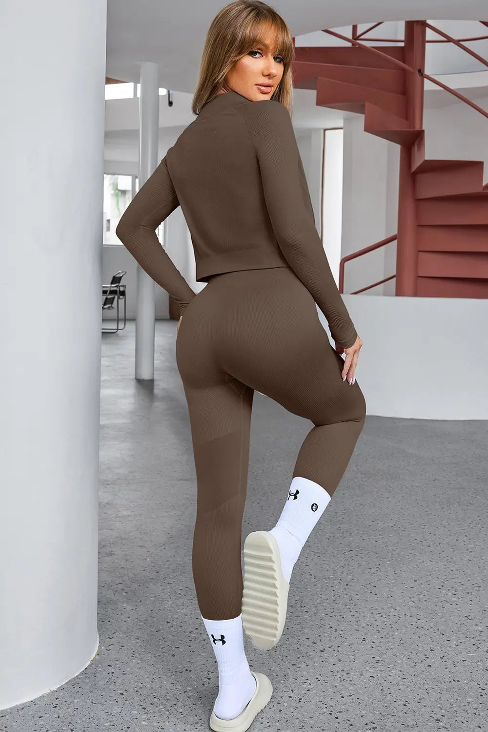Tank Cropped Active Top and Pants Set - Ladyez