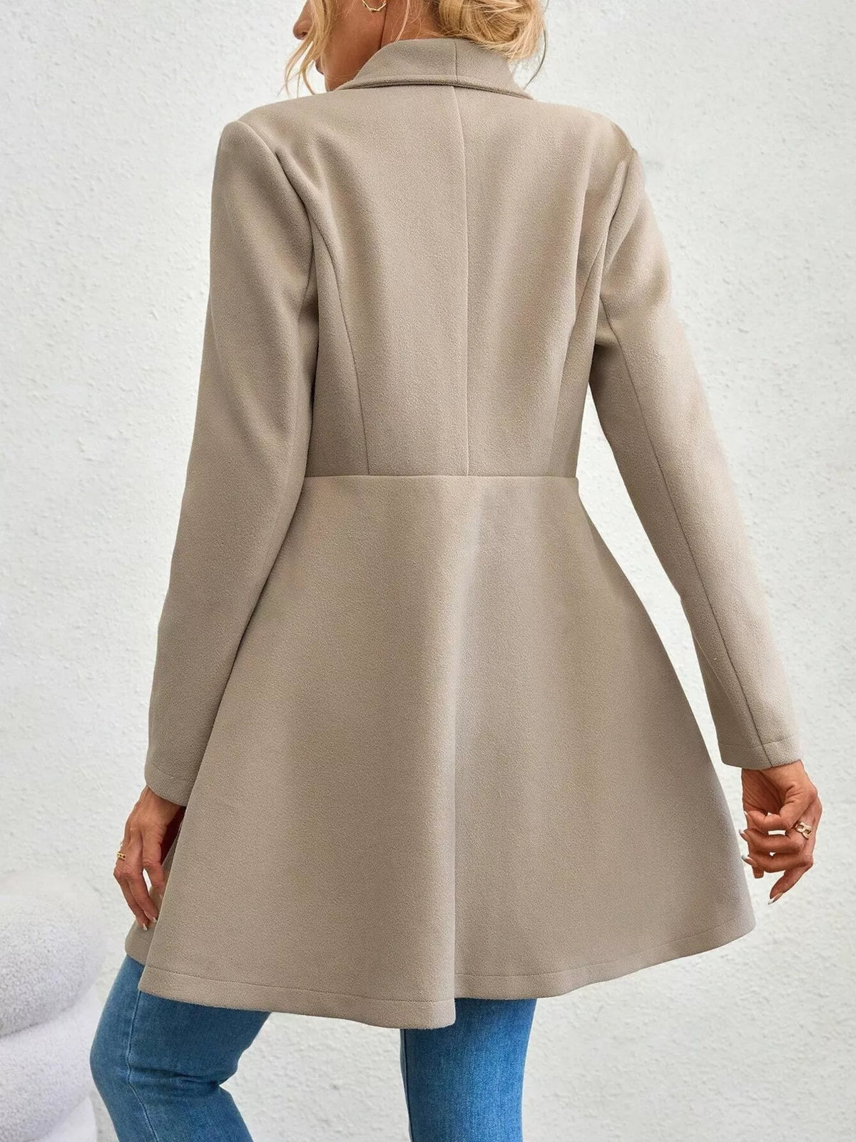 Collared Neck Double Breasted Coat