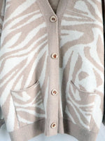 Zebra Print Button Up Cardigan