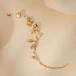 18K Gold-Plated Shell Charm Bracelet