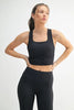 Square Neck Soft Ribbed Racerback Active Bra