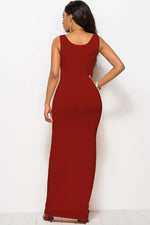 Scoop Neck Wide Strap Maxi Dress - Ladyez