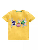 Children's Bunny Embroidered Short Sleeve T-Shirt