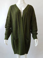 Full Size Chunky Knit Open Front Cardigan Plus Size