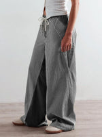 Striped Wide Leg Jeans - Ladyez