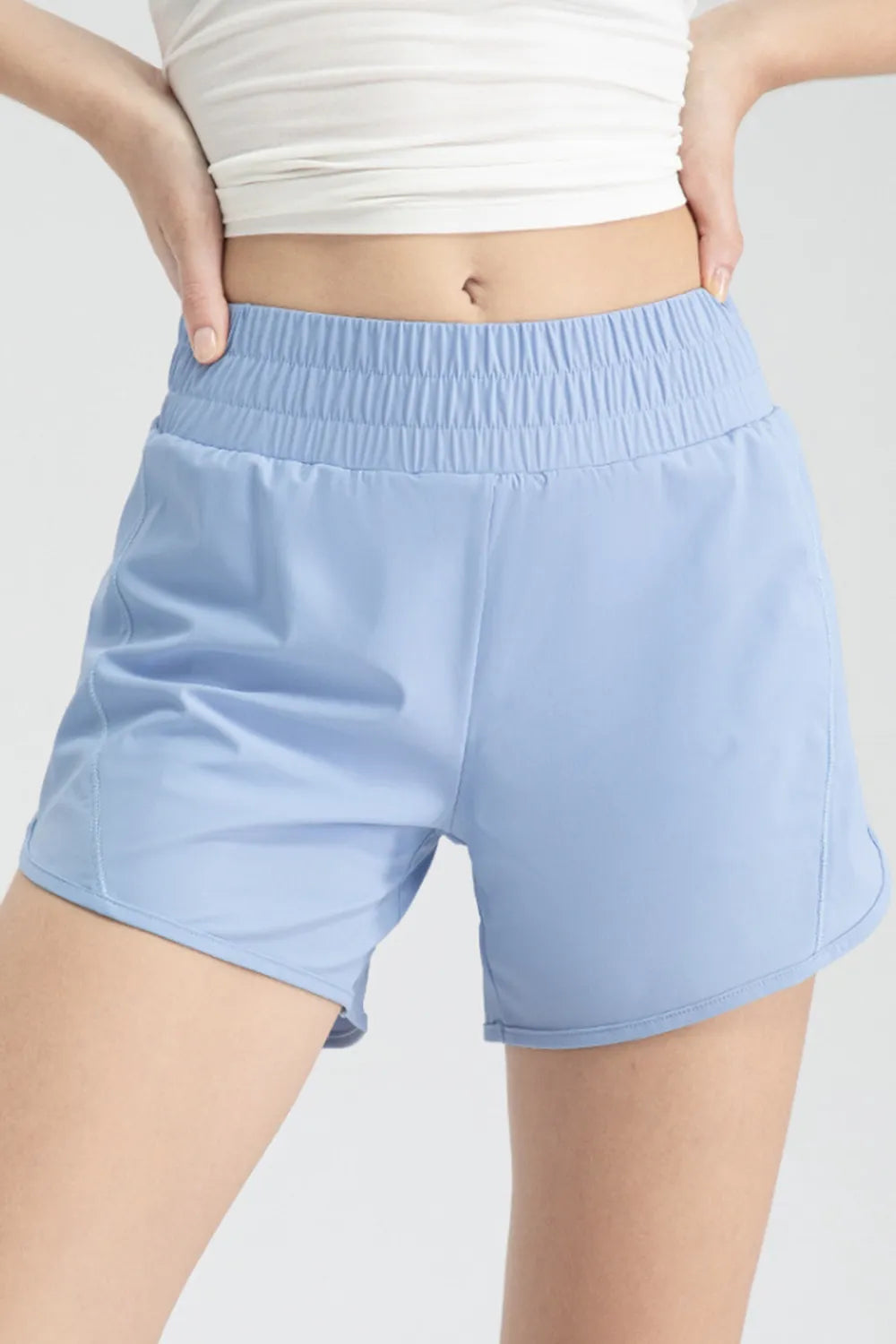 Elastic Waist Active Shorts - Ladyez