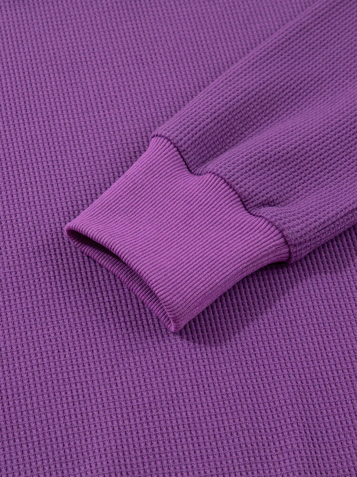 Solid Color Raw Seam Patchwork Ribbed Drop Shoulder Sweatshirt