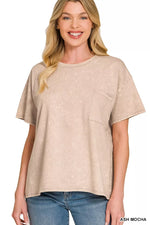 Zenana French Terry Acid Washed Relaxed Top & Short Set