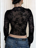 Lace Detail Long Sleeve Top