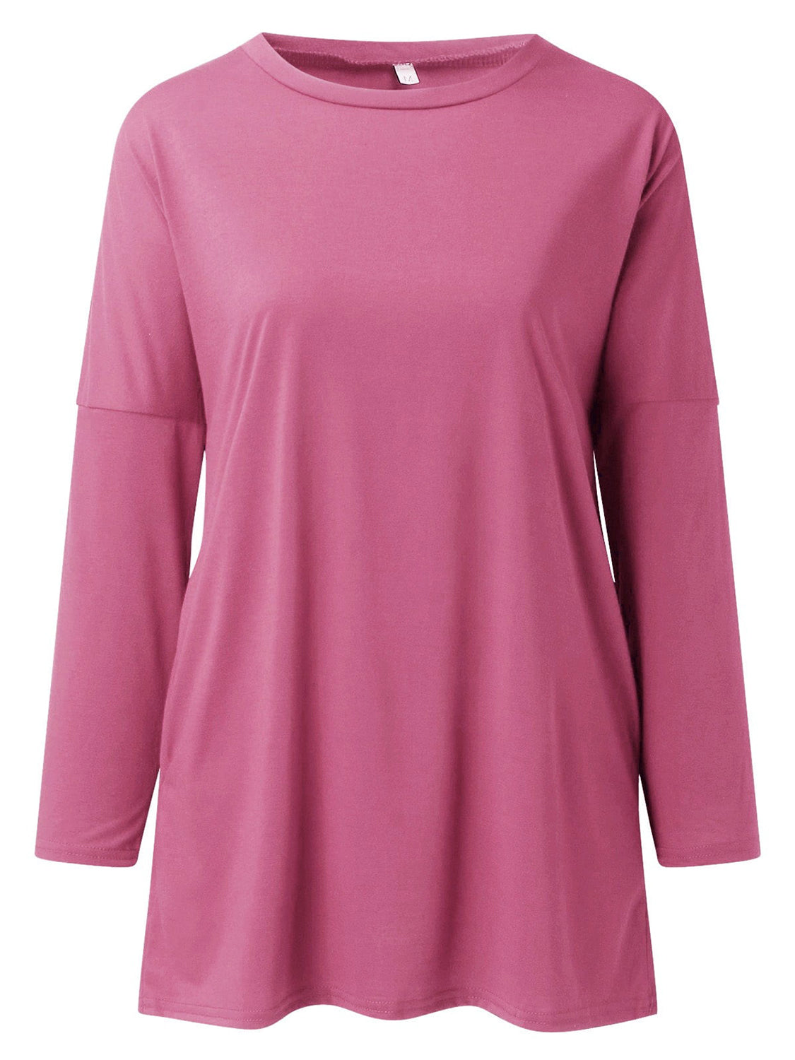 Full Size Round Neck Long Sleeve T-Shirt - Ladyez