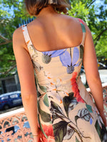 Floral Print Square Neck Maxi Dress - Ladyez