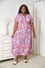 Double Take Multicolored V-Neck Maxi Dress - Ladyez
