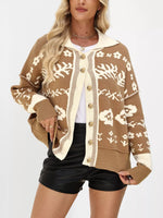 Floral Pattern Button-Down Cardigan