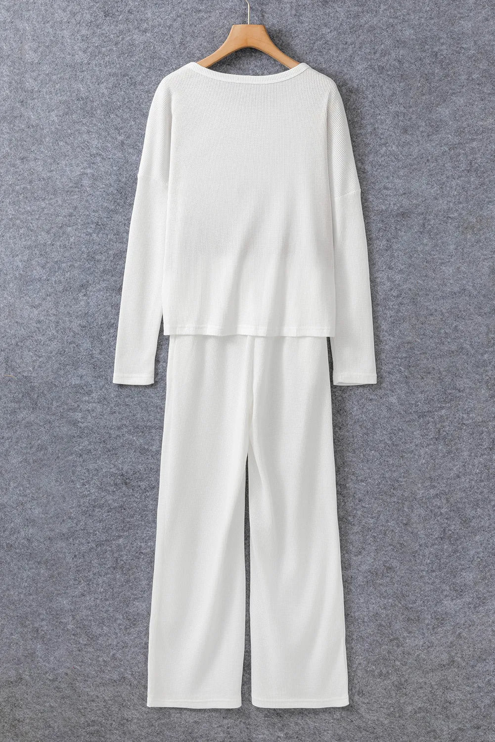 Round Neck Long Sleeve Top and Drawstring Pants Lounge Set - Ladyez