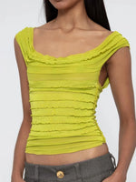 Ruched Solid Tank - Ladyez