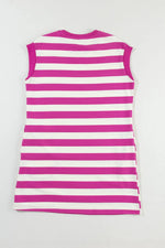 Stripe Cap Sleeve Pocketed Shift Tee Dress