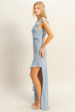 HYFVE Chiffon Ruffle Trim Midi Dress - Ladyez