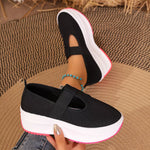 Round Toe Platform Slip-Ons