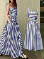 Striped Sleeveless Maxi Dress