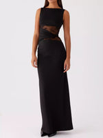 Lace Cutout Sleeveless Maxi Dress
