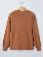 Oversized Drop Shoulder Round Neck Christmas Sweater