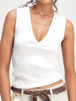 Solid V-Neck Tank - Ladyez