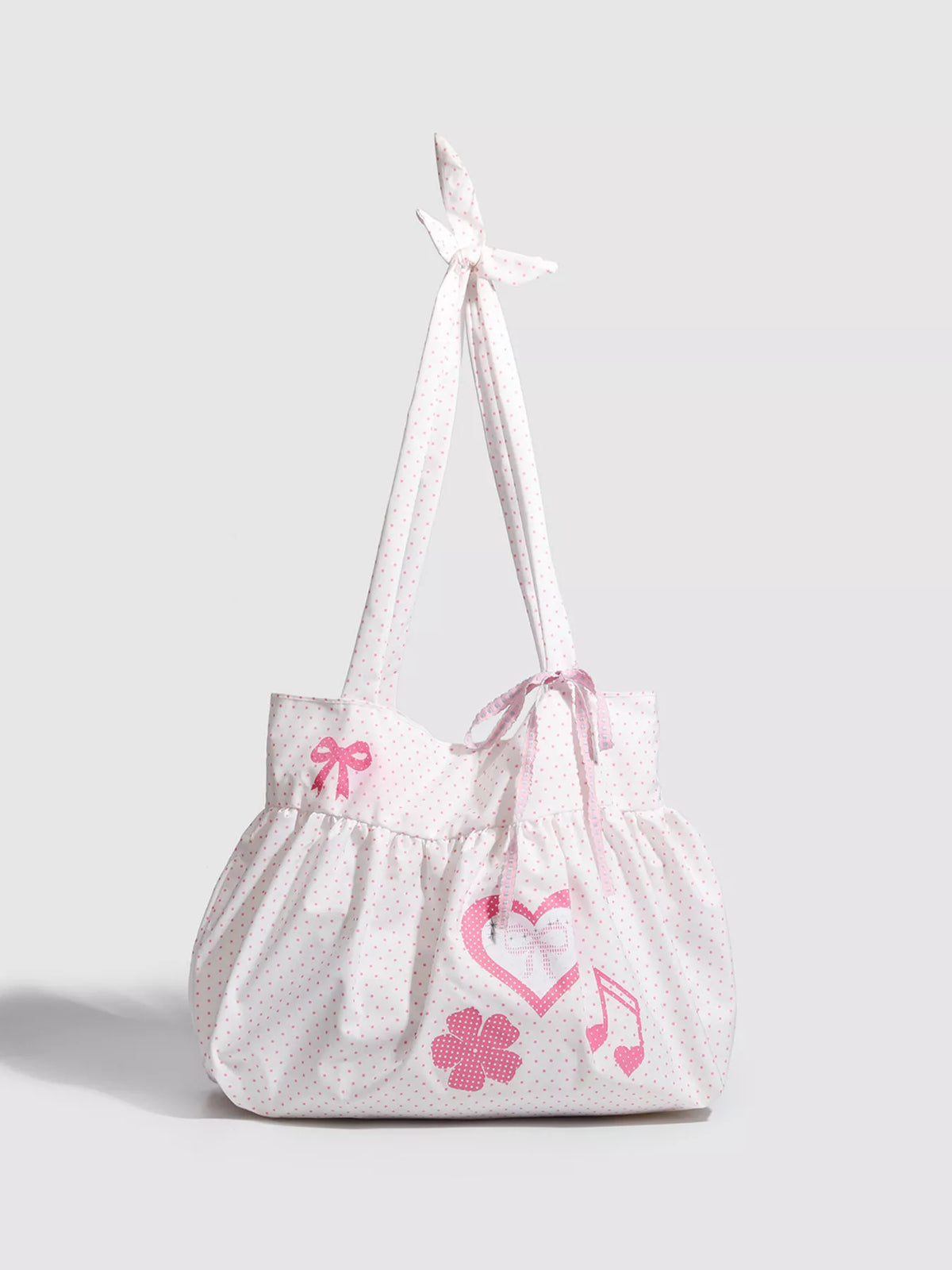 Polka Dot Heart Shoulder Bag